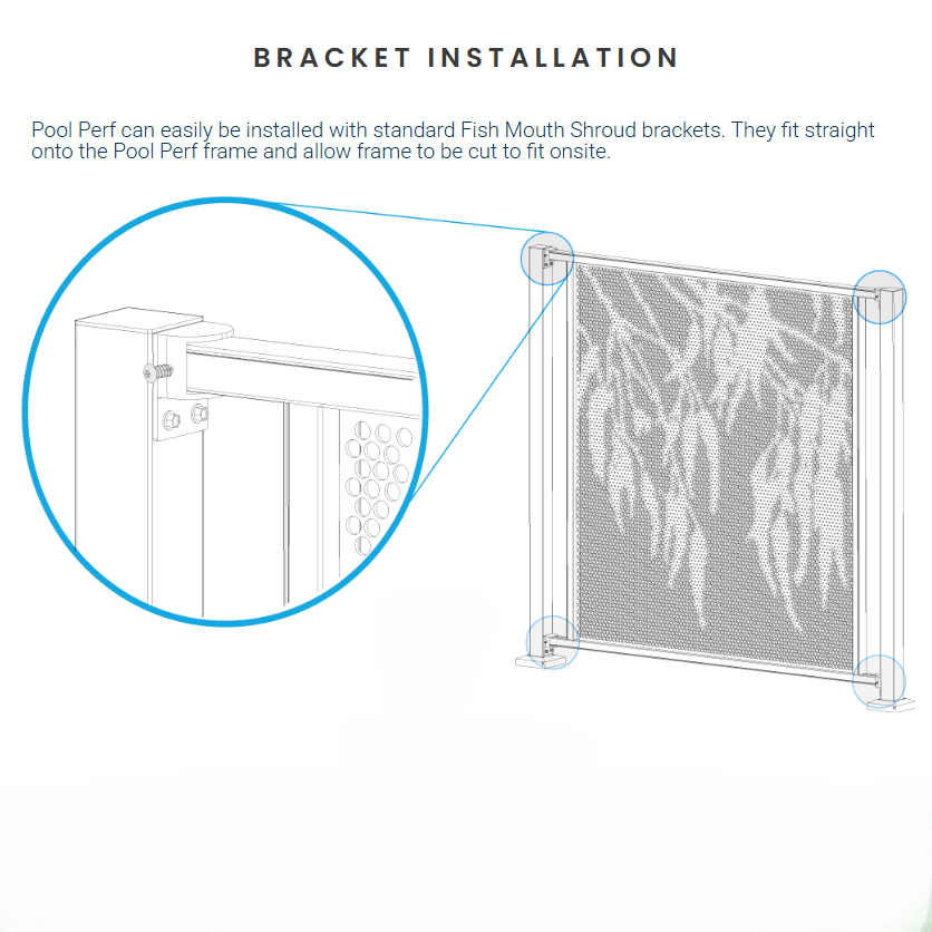 Pool Perf Pure Perf Perforated Pool Fencing Bracket Fit
